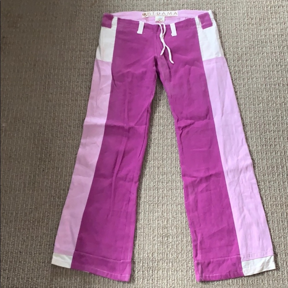 Color blocked flare pants